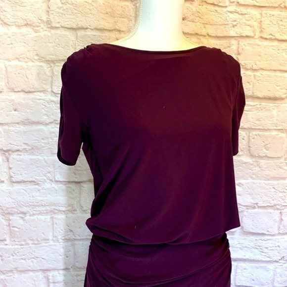 NWT Lauren Ralph Lauren Shirred knit dress, raisin, 6, figure flattering - Picture 5 of 10